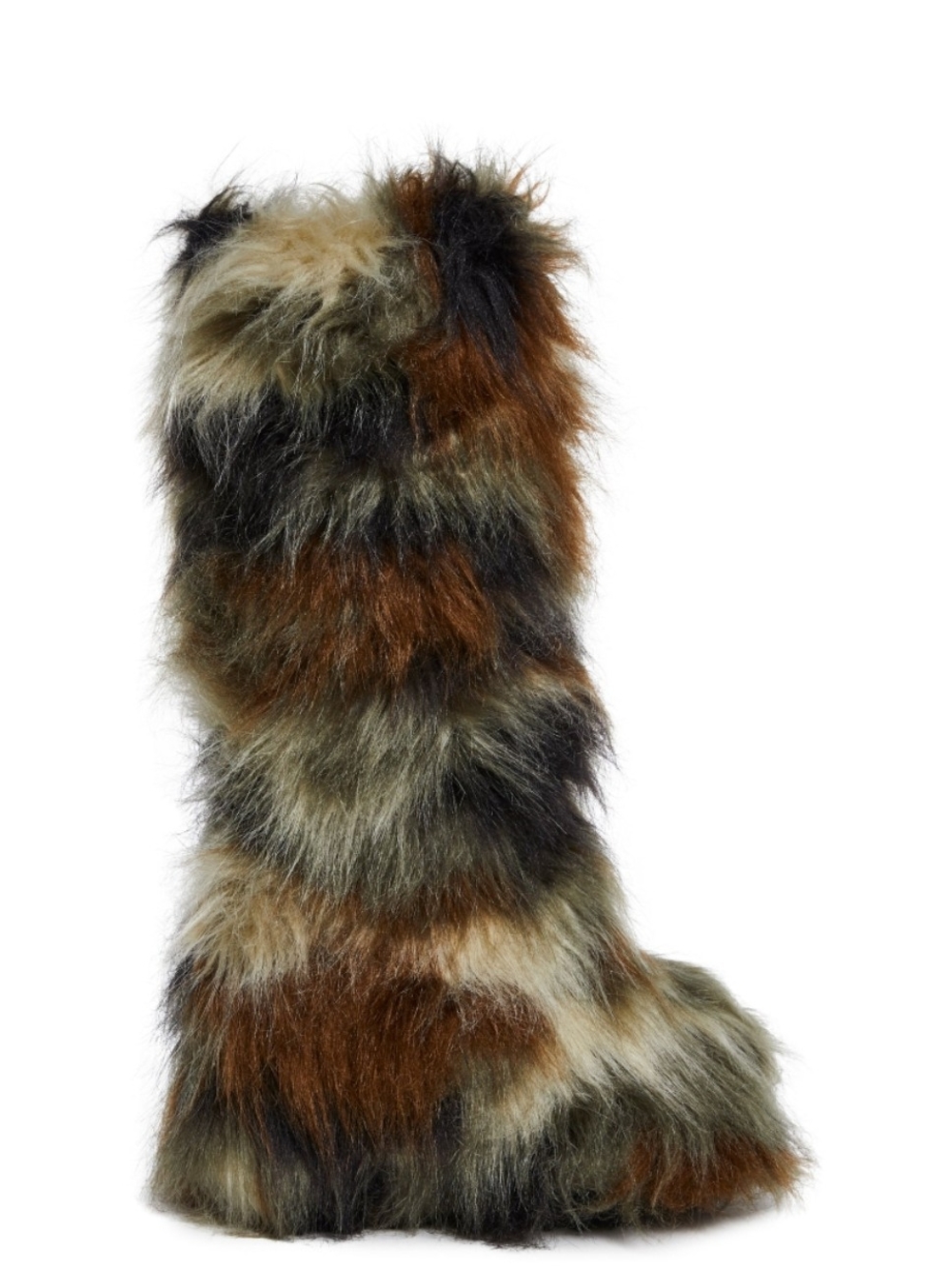 Current Mood Multicolor Faux Fur Platform Boots in Brown and Black - Picture 3 of 3